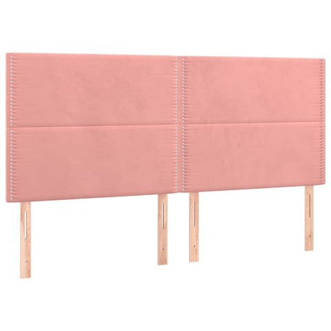 vidaXL Boxspringbett mit Matratze Rosa 80x200 cm Samt