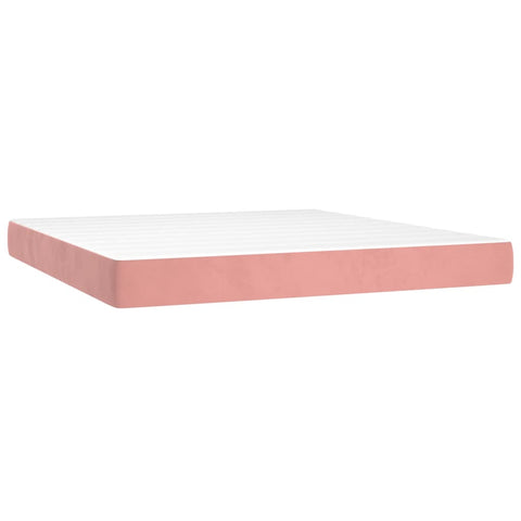 vidaXL Boxspringbett mit Matratze Rosa 160x200 cm Samt