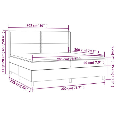 vidaXL Boxspringbett mit Matratze Rosa 200x200 cm Samt