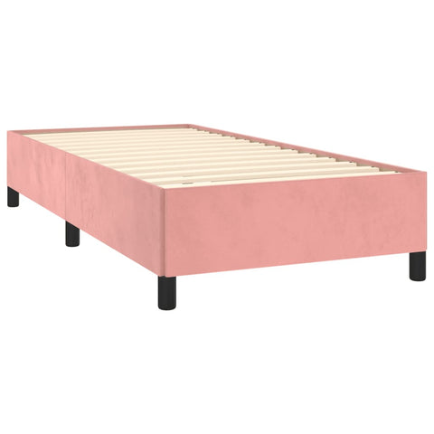 vidaXL Boxspringbett mit Matratze Rosa 100x200 cm Samt