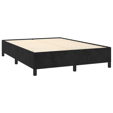 vidaXL Boxspringbett mit Matratze Schwarz 140x190 cm Samt