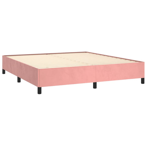 vidaXL Boxspringbett mit Matratze Rosa 160x200 cm Samt