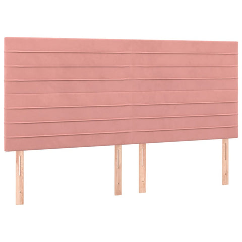 vidaXL Boxspringbett mit Matratze Rosa 160x200 cm Samt