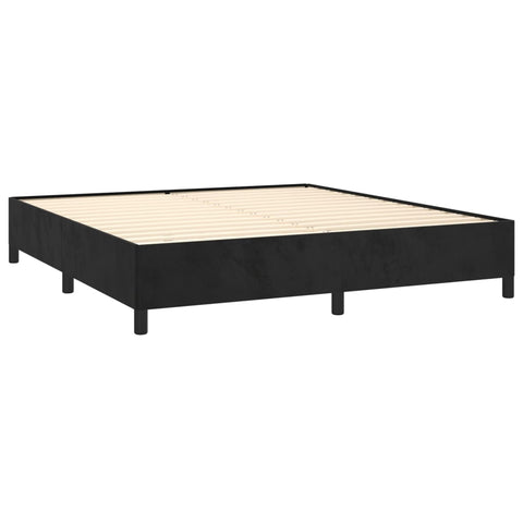 vidaXL Boxspringbett mit Matratze Schwarz 180x200 cm Samt