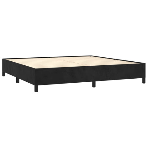 vidaXL Boxspringbett mit Matratze Schwarz 200x200 cm Samt