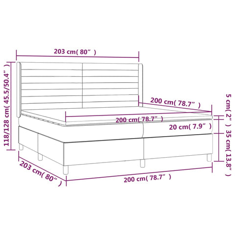 vidaXL Boxspringbett mit Matratze Rosa 200x200 cm Samt