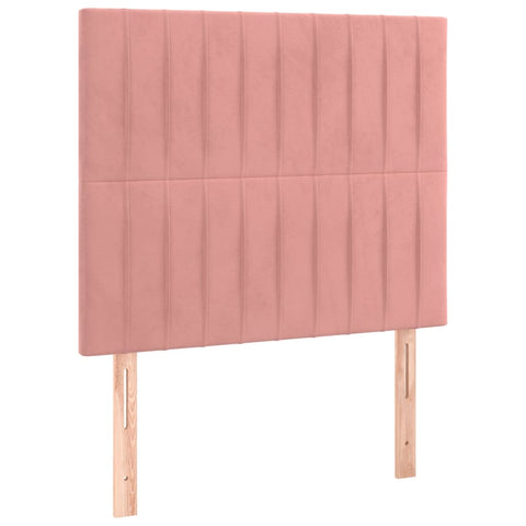 vidaXL Boxspringbett mit Matratze Rosa 90x190 cm Samt