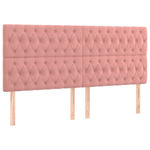 vidaXL Boxspringbett mit Matratze Rosa 180x200 cm Samt