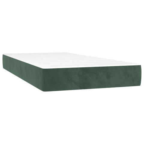 vidaXL Boxspringbett mit Matratze Dunkelgrün 90x190 cm Samt