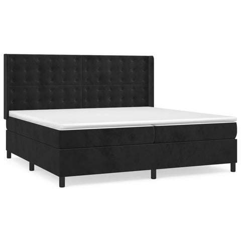 vidaXL Boxspringbett mit Matratze Schwarz 200x200 cm Samt