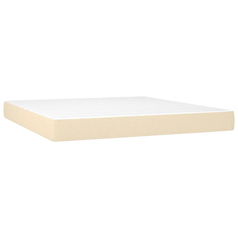 vidaXL Boxspringbett mit Matratze & LED Creme 160x200 cm Stoff