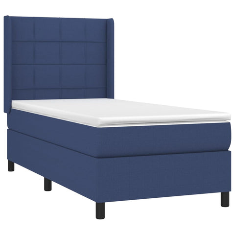 vidaXL Boxspringbett mit Matratze & LED Blau 80x200 cm Stoff