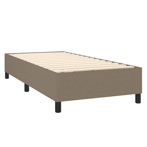 vidaXL Boxspringbett mit Matratze & LED Taupe 100x200 cm Stoff