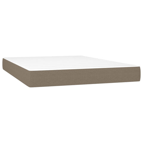 vidaXL Boxspringbett mit Matratze & LED Taupe 140x200 cm Stoff