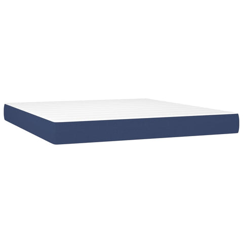 vidaXL Boxspringbett mit Matratze & LED Blau 160x200 cm Stoff