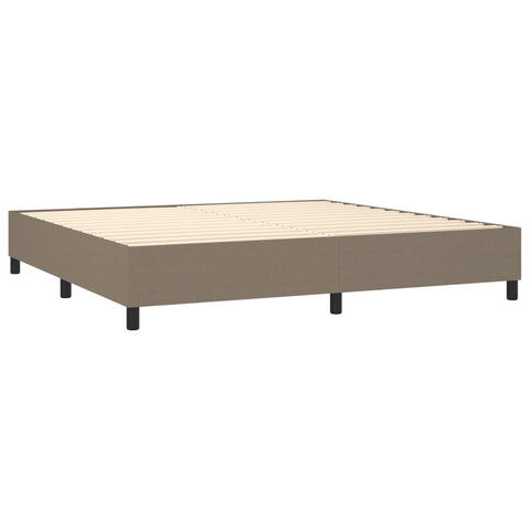 vidaXL Boxspringbett mit Matratze & LED Taupe 200x200 cm Stoff