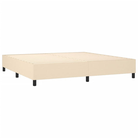 vidaXL Boxspringbett mit Matratze & LED Creme 200x200 cm Stoff