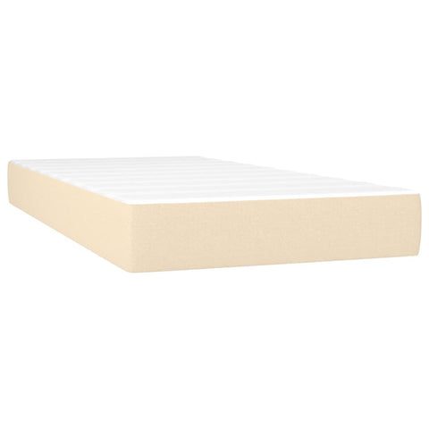 vidaXL Boxspringbett mit Matratze & LED Creme 200x200 cm Stoff