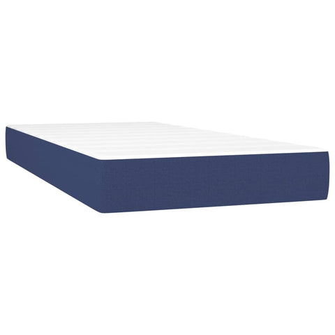 vidaXL Boxspringbett mit Matratze & LED Blau 200x200 cm Stoff