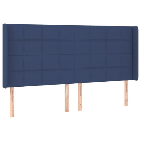 vidaXL Boxspringbett mit Matratze & LED Blau 200x200 cm Stoff