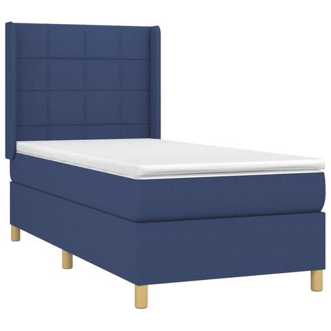 vidaXL Boxspringbett mit Matratze & LED Blau 80x200 cm Stoff