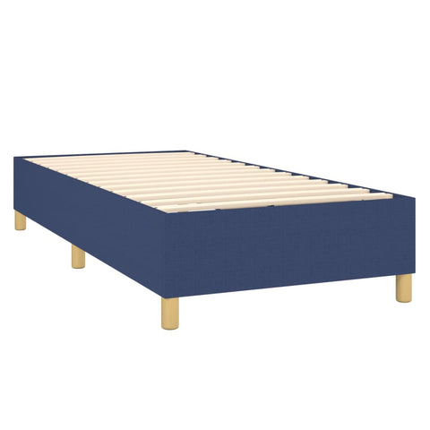 vidaXL Boxspringbett mit Matratze & LED Blau 80x200 cm Stoff