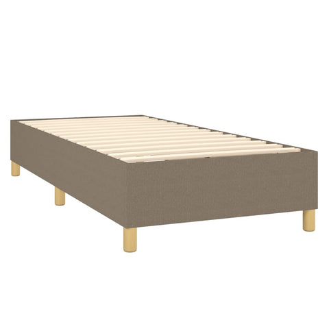 vidaXL Boxspringbett mit Matratze & LED Taupe 90x200 cm Stoff