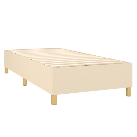 vidaXL Boxspringbett mit Matratze & LED Creme 90x200 cm Stoff