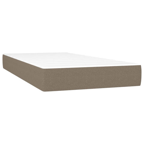 vidaXL Boxspringbett mit Matratze & LED Taupe 100x200 cm Stoff