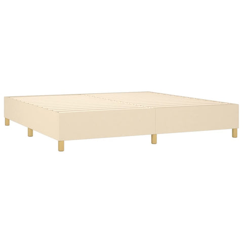 vidaXL Boxspringbett mit Matratze & LED Creme 200x200 cm Stoff