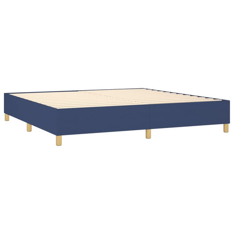 vidaXL Boxspringbett mit Matratze & LED Blau 200x200 cm Stoff