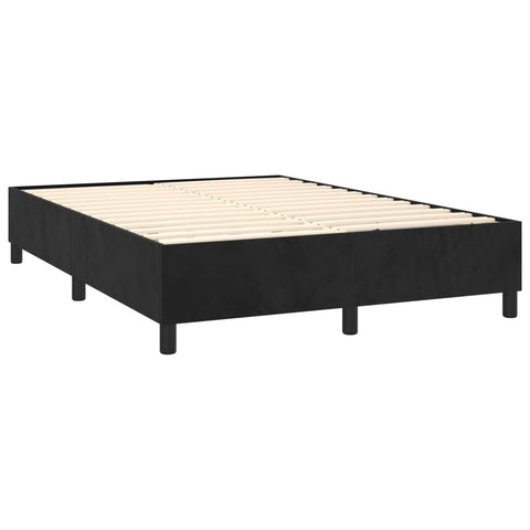 vidaXL Boxspringbett mit Matratze & LED Schwarz 140x190 cm Samt