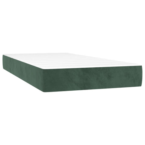 vidaXL Boxspringbett mit Matratze & LED Dunkelgrün 90x200 cm Samt