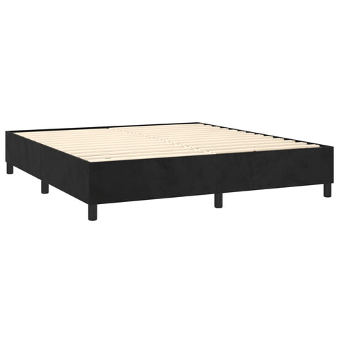 vidaXL Boxspringbett mit Matratze & LED Schwarz 180x200 cm Samt