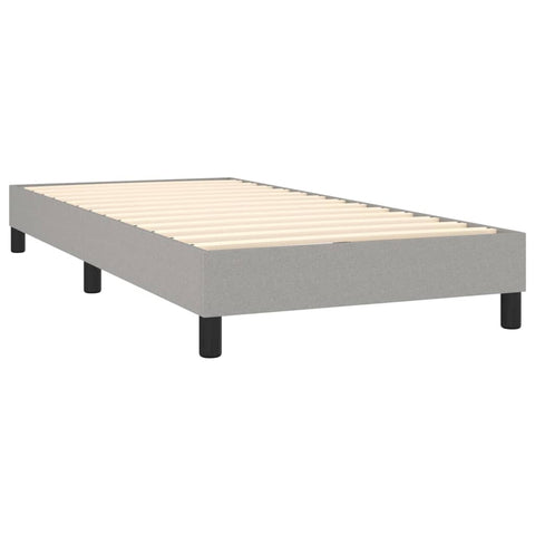 vidaXL Boxspringbett mit Matratze & LED Hellgrau 90x190 cm Stoff