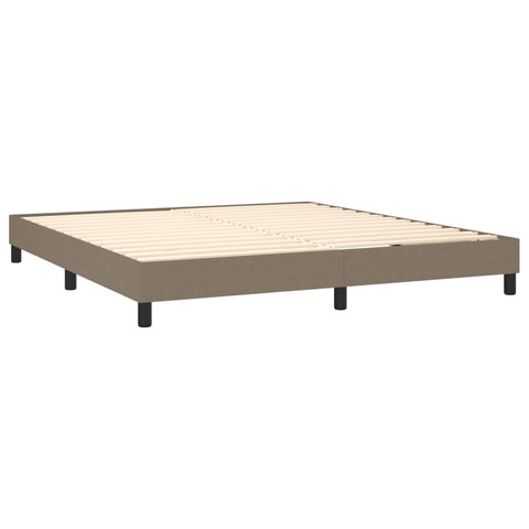 vidaXL Boxspringbett mit Matratze & LED Taupe 180x200 cm Stoff