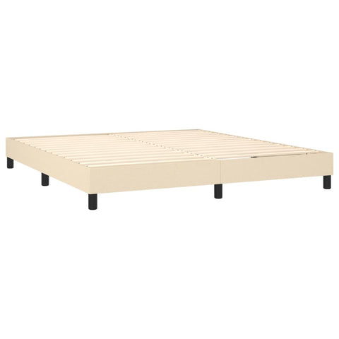 vidaXL Boxspringbett mit Matratze & LED Creme 180x200 cm Stoff