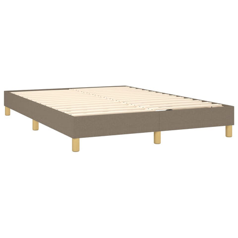 vidaXL Boxspringbett mit Matratze & LED Taupe 140x190 cm Stoff