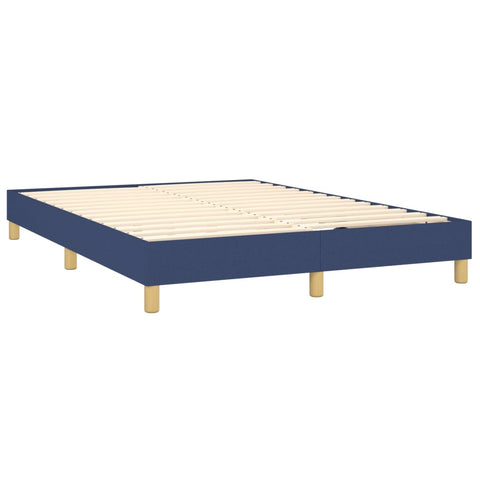 vidaXL Boxspringbett mit Matratze & LED Blau 140x190 cm Stoff