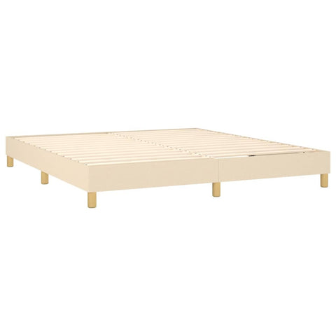 vidaXL Boxspringbett mit Matratze & LED Creme 160x200 cm Stoff