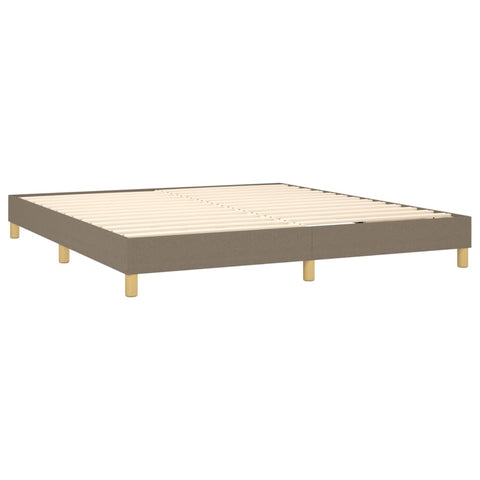 vidaXL Boxspringbett mit Matratze & LED Taupe 180x200 cm Stoff