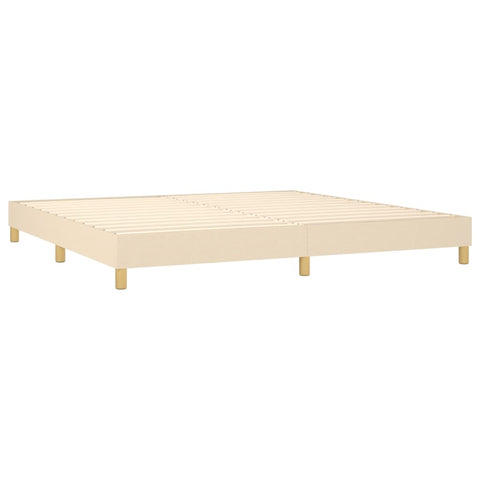 vidaXL Boxspringbett mit Matratze & LED Creme 200x200 cm Stoff