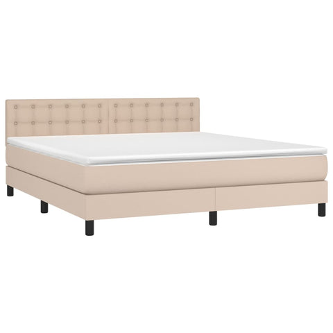 vidaXL Boxspringbett mit Matratze & LED Cappuccino-Braun 180x200cm