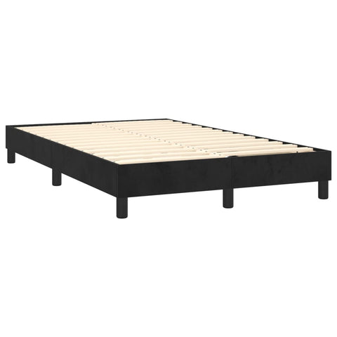 vidaXL Boxspringbett mit Matratze & LED Schwarz 120x200 cm Samt