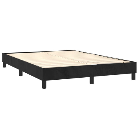 vidaXL Boxspringbett mit Matratze & LED Schwarz 140x190 cm Samt