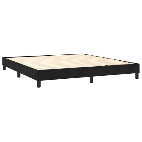 vidaXL Boxspringbett mit Matratze & LED Schwarz 160x200 cm Samt