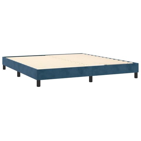 vidaXL Boxspringbett mit Matratze & LED Dunkelblau 160x200 cm Samt