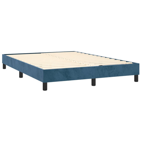 vidaXL Boxspringbett mit Matratze & LED Dunkelblau 140x190 cm Samt