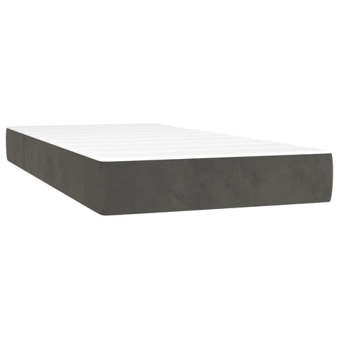 vidaXL Boxspringbett mit Matratze & LED Dunkelgrau 90x190 cm Samt