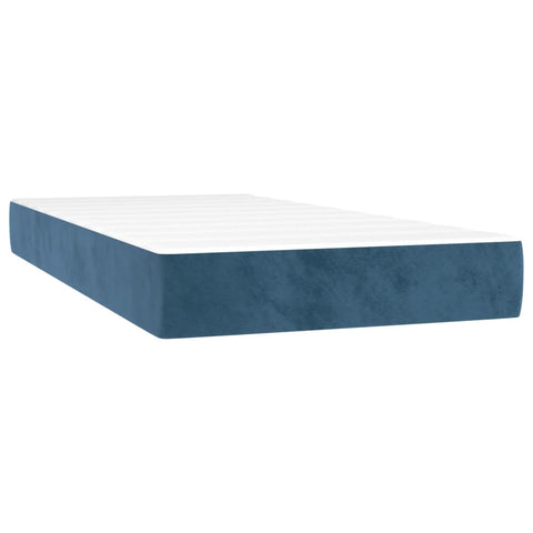 vidaXL Boxspringbett mit Matratze & LED Dunkelblau 90x200 cm Samt